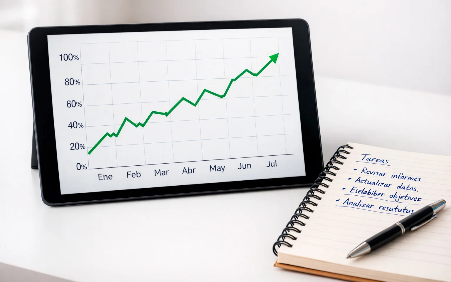 Gráfico de líneas mostrando rendimiento positivo a largo plazo